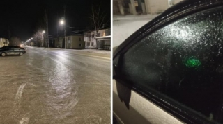 В России ледяной дождь превратил дороги в каток  - ВИДЕО