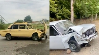 Zərdabda iki “VAZ” toqquşaraq yararsız hala düşdü   - VİDEO