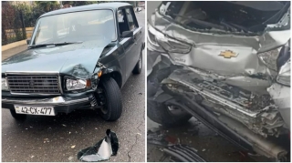 Lənkəranda “VAZ” və “Chevrolet” toqquşdu    - VİDEO