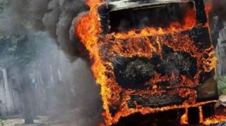 Sumqayıtda iki avtobus yandı 