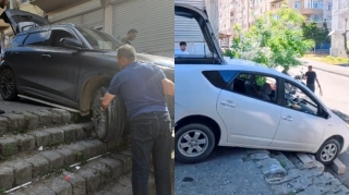 Опасный участок на Ясамале: После Prius с лестницы скатился и Changan — ВИДЕО 