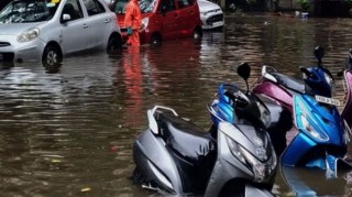 Leysan yağdı, avtomobillər su altında qaldı - FOTO