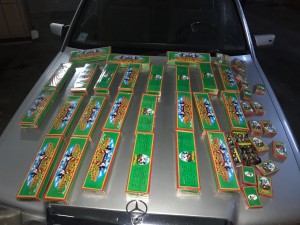 Avtomobildən külli miqdarda pirotexniki vasitə aşkarlanıb - FOTO