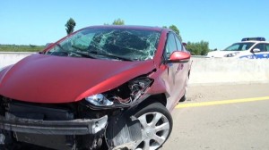 Astarada avtomobil beton dirəyə çırpıldı: xəsarət alan var - FOTO