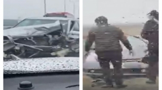 Bakıda ağır qəza:  maşın zərbənin təsirindən...- VİDEO 