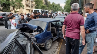 Gəncədə zəncirvarı qəza: 5 maşın toqquşub   - FOTO