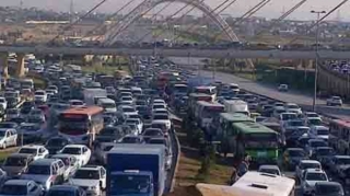 Bakını bəzi yollarında tıxac var - SİYAHI 