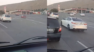 Sıxlıq vaxtı yanacaqdoldurma məntəqəsinə girib 50 metr qabağa düşən "ağıllı" sürücülər  - VİDEO