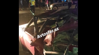 Mingəçevirdə "BMW" taksini vurdu:  geriyə bu mənzərə qaldı  - VİDEO