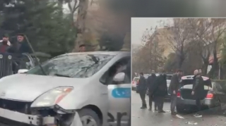 "Zorge parkı"nın yanında "Prius"la BMW toqquşdu - VİDEO 