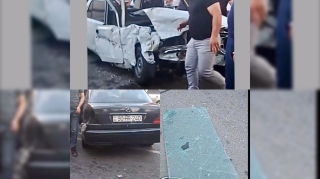 Göyçayda ağır yol qəzası baş verdi: “VAZ-2107” əzik-əzik oldu   - VİDEO