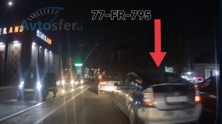 Qəza şəraiti yaradan sürücü özünü təmizə çıxarmaq üçün yalan danışdı - VİDEO