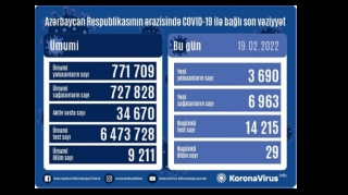 Daha 3690 nəfər koronavirusa yoluxdu, 29 nəfər öldü 