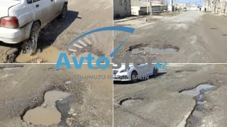 Hökməli yollarındakı vəziyyət: Çuxurlar sürücülərin qəza törətməsinə səbəb olur -  VİDEO   - YENİLƏNİB