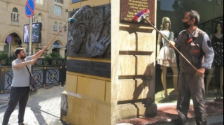 Səbail rayonunda heykəltəraşlıq abidələrində təmizlik işləri aparılır - FOTO