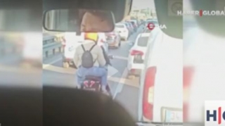 Təcili tibbi yardımın ardı ilə gedən sürücülər belə görüntüləndi - VİDEO 