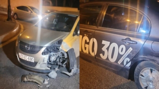 Bakıda iki avtomobil toqquşub - FOTO 