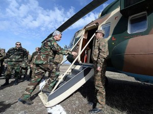 Serjin vertolyotunu vurmaq istədilər - FOTO