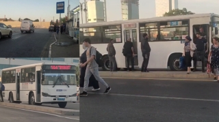 Avtobus sürücüləri sərnişinləri görün harada mindirib-düşürür – TƏHLÜKƏ - VİDEO 