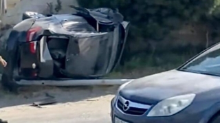 Novxanı-Masazır yolunda “KIA” dirəyə çırpılıb aşdı    - VİDEO