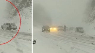 Ağsu dolaylarında nəqliyyatın hərəkəti çətinləşib - VİDEO 