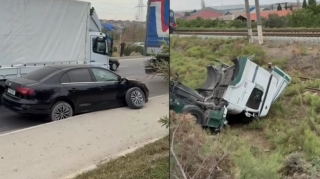 Bakıda TIR-la minik maşını qəza törətdi - VİDEO