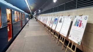 Bakı metrosunda retro vaqonlar nümayiş etdirilir - FOTOLAR 