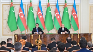 Prezidentlər mətbuata bəyanatlarla çıxış etdilər - FOTOLAR 