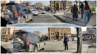 Zolağı düz seçməyən sürücü son anda manevr edib qəza təhlükəsi yaratdı   - VİDEO