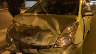 Bakıda iki avtomobil toqquşub, xəsarət alan var  - VİDEO - FOTO