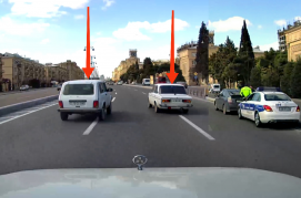 Bakıda yol polisinin gözü qarşısında yarış keçirən sürücülər  - VİDEO
