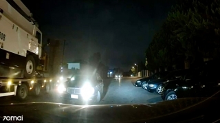 Zabratda təhlükəli ötmə edən sürücü  yolu kəsib qəza riski yaratdı   - VİDEO