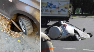 Açıq lyuklar sürücülərə təhlükə yaratdı - Dəymiş zərərin ödənilməsini ... - VİDEO 