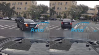 В Баку водитель нарушил сразу три правила - 77-LT-710 - ВИДЕО   
