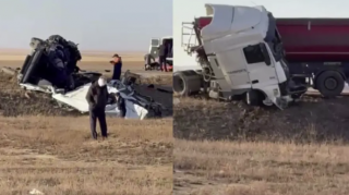 Qazaxıstanda ağır qəza - 12 ölü  - VİDEO