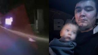 Üzərində üst paltarı olmayan körpə sürünərək maşın yoluna çıxdı - FOTO - VİDEO