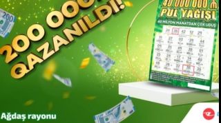 Azərbaycan ani lotereyaları tarixində ən böyük uduş: 200 000 manat qazanıldı 