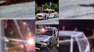 İsmayıllıda “06” ilə toqquşan “09” telefon dirəyinə çırpıldı    - VİDEO