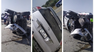 Hacıqabulda avtomobil aşıb, 3 nəfər xəsarət alıb  - FOTO