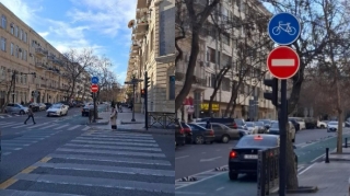 Velosiped zolağını parkinqə çevirən sürücü - 90-AA-953    - FOTO