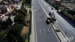 Mərdəkan-Zağulba yolunda yeni yerüstü piyada keçidi tikilir  - FOTO - VİDEO