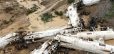 Qatar relsdən çıxdı - 200 min litr sulfat turşusu ətrafa dağıldı