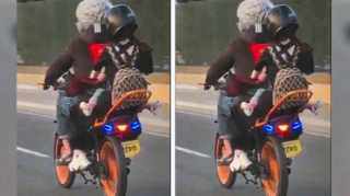 Körpəni motosikletdə apardılar - Araşdırma başladı - VİDEO 