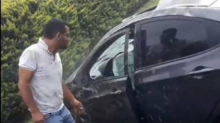 Aeroport yolunda “Hyundai" aşdı - Yaralananlar var  - VİDEO