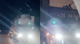 Yük maşınının arxasına fara quraşdıran sürücü barəsində araşdırma başladı - DYP HƏRƏKƏTƏ KEÇDİ - VİDEO 