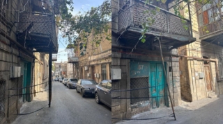 Bakının mərkəzində ölüm balkonu  - VİDEO