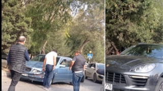 Paytaxtın mərkəzi küçəsində “Porsche” qəzaya düşdü  - FOTO - VİDEO