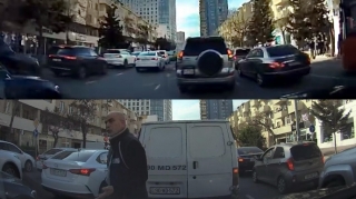 Tıxacda təhlükə yaradan sürücü şikayətçiyə hücum çəkdi: “Əcəb edirəm”    - VİDEO