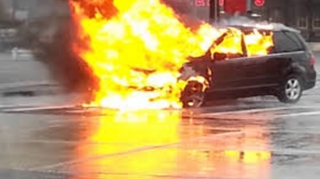 Bakıda “Daewoo” yanıb