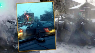 Qazla işləyən “Reno” getdiyi yerdə alovlanıb partladı - VİDEO 